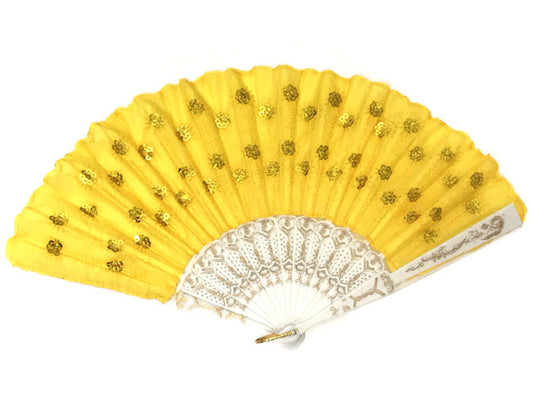 Pretty yellow  fan with yellow sequins