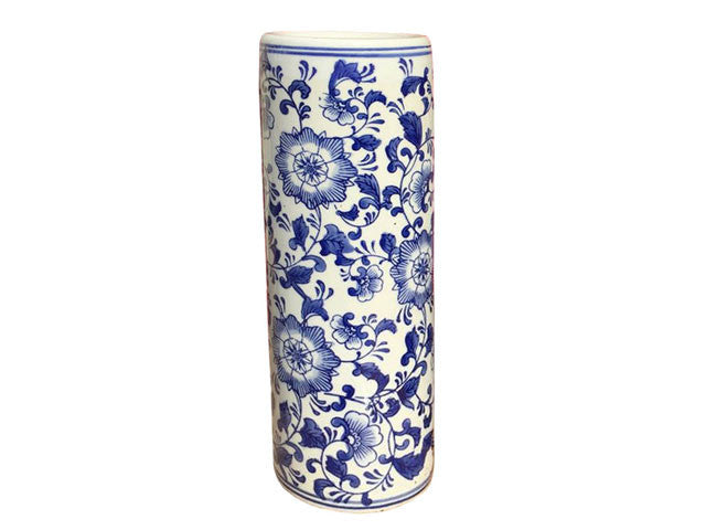 Blue & White Design Cylinder Vase/Umbrella Holder