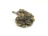 three-legged toad on coins figurine in matte gold color.