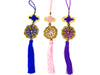 Three Round coin ornaments with tassels