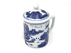Classic blue on white mug with lid