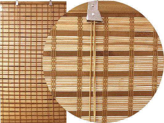 Brown tortoise design bamboo blinds