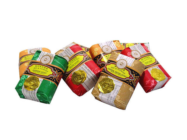 Bee and flower brand soap variety pack: Sandalwood, Jasmine, Rose, Ginseng