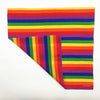 Rainbow bandanna folded to show opposite side