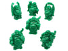 Set of 6, Jade green laughing buddha