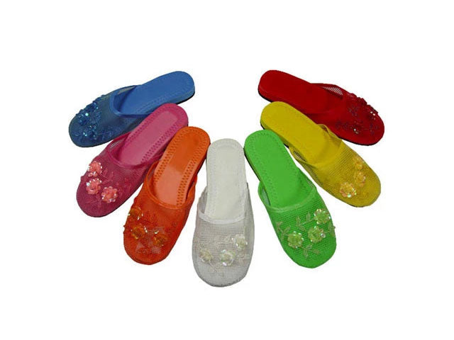 Wholesale Chinese Pvc Women Flower Beads Mesh Slippers From m.alibaba.com