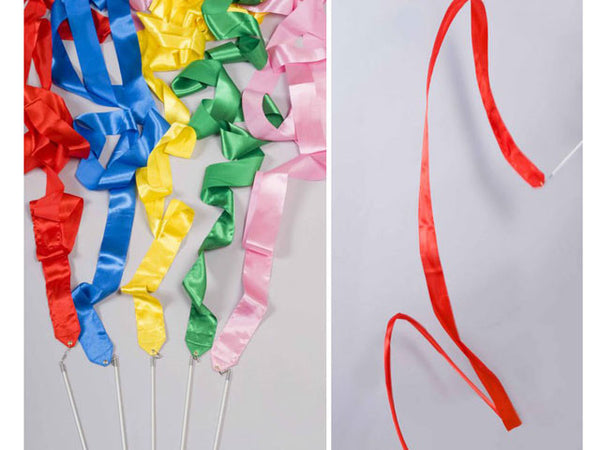 Dancing ribbons with plastic handles at the end