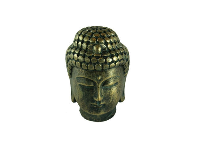 Faux-Brass Buddha Head - 4 in. H