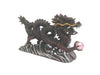 6" long red/yellow dragon with pearl on sea figurine.