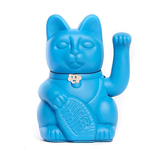 chinese lucky cat in smurf blue