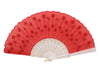 Dramatic red fan with red sequins