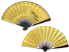 Incredible gold folding fans with calligraphy