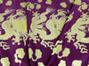 Dragon Cloud Brocade Fabric - Golden dragon on purple