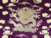 Dragon Cloud Brocade Fabric - golden dragon on purple