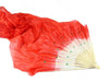 Long fabric dancing fan with sequins- red and white