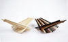 Folding bowl made with 20 chopsticks, natural and striped colors