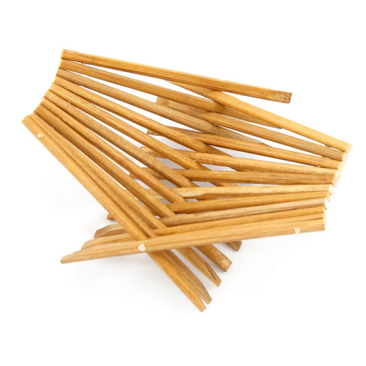Folding soap dish made of chopsticks, tea stain color