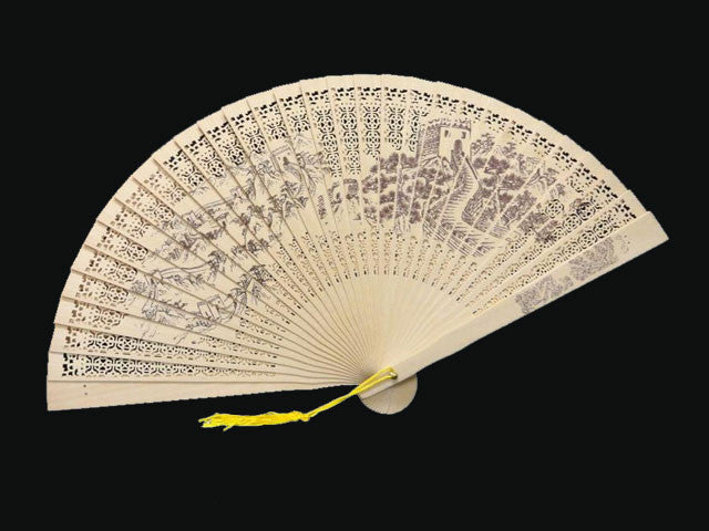 Scented Wooden Fan w. Printed Design