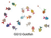 A charming paper garland of multicolored goldfish