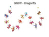 A colorful paper garland of unique dragonflies