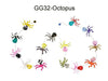 A whimsical paper garland of patterned octopuses 