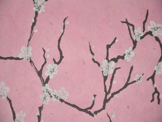 Handmade nepal silkscreen paper: Peach Blossom