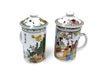 Two Multi colored design mug with infuser