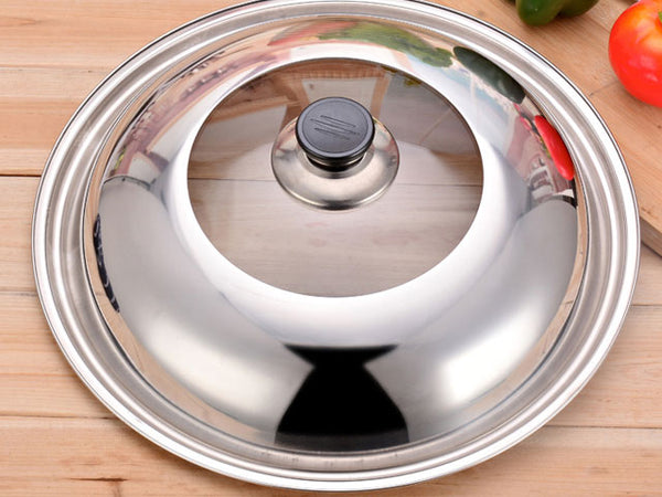 Stainless steel/ glass wok cover