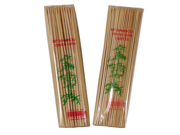 12" bamboo shish kabob skewers. 100 in each pack