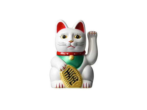 Premium White Lucky Cat (Maneki-Neko Welcoming Cat) – Pearl River Mart