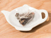 White Porcelain Tea Bag Caddy / Sauce Dish - Teapot design with bag of tea on top