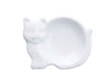 White Porcelain Tea Bag Caddy / Sauce Dish - Cat design