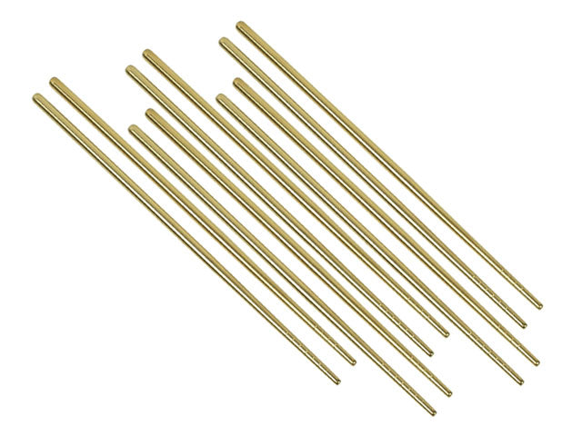 Gold Color Stainless Steel Chopsticks - Pack of 5 pairs