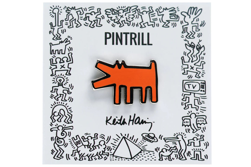Keith Haring - Barking Dog Pin - Orange