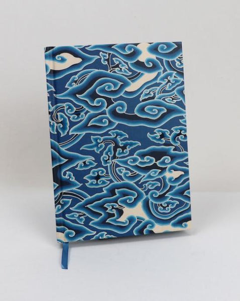 Hardcover Journal: Batik Blue Clouds