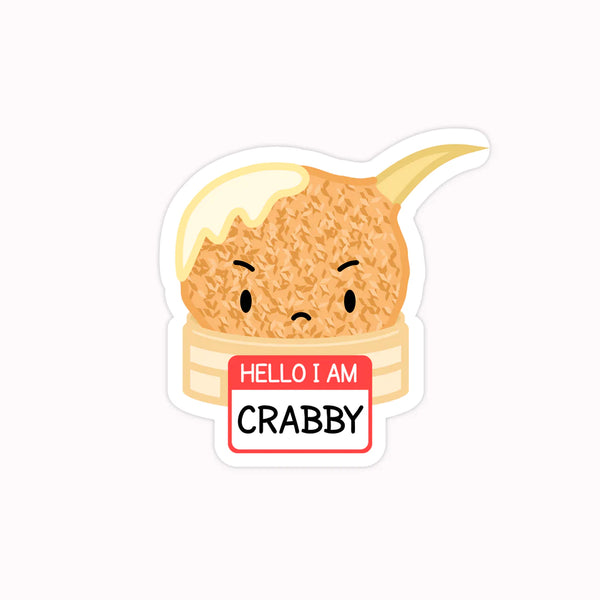 Vinyl Sticker - Hello I'm Crabby