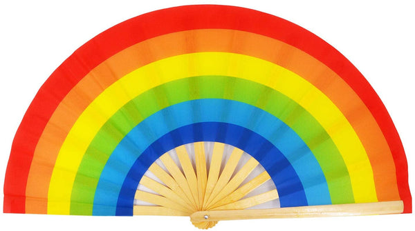 large folding rainbow fan