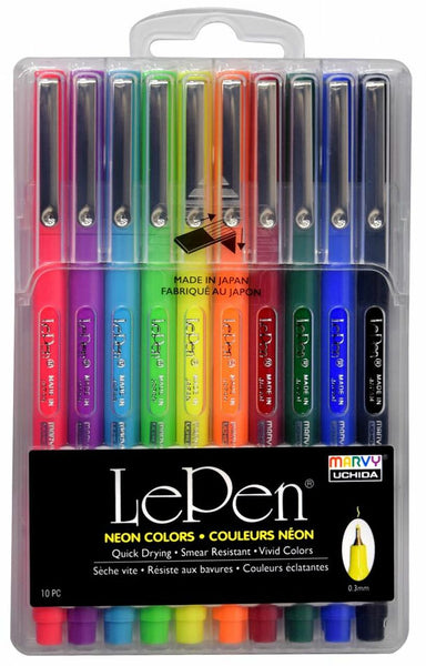 Le Pen Set of 10 - Neon Mix Colors