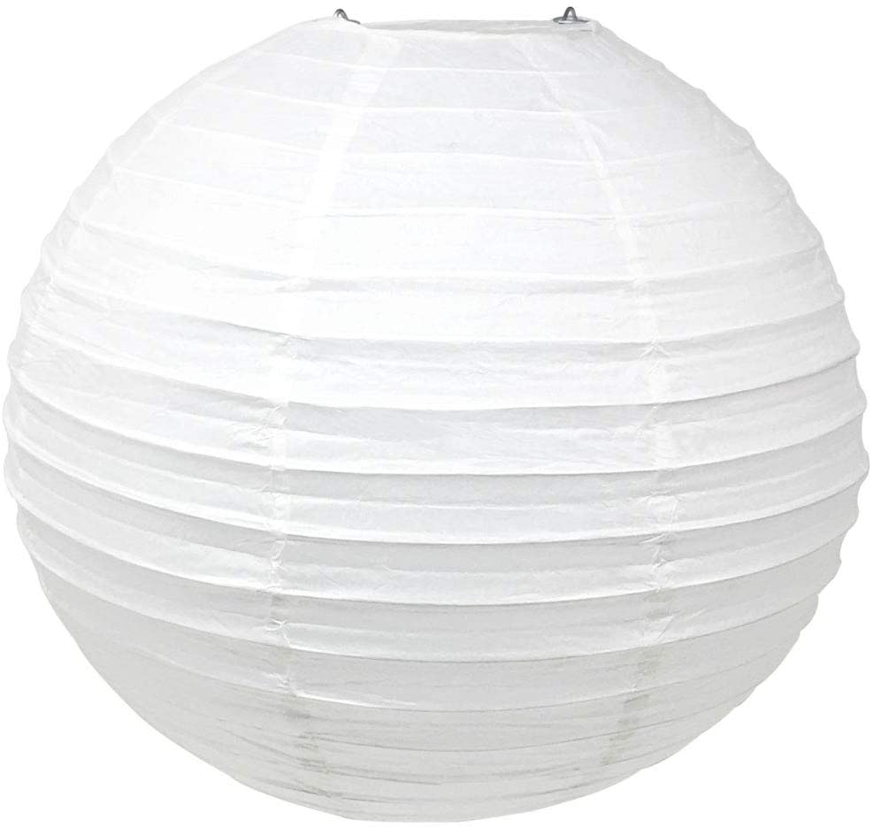 White Round Paper Lantern (Wire Frame)