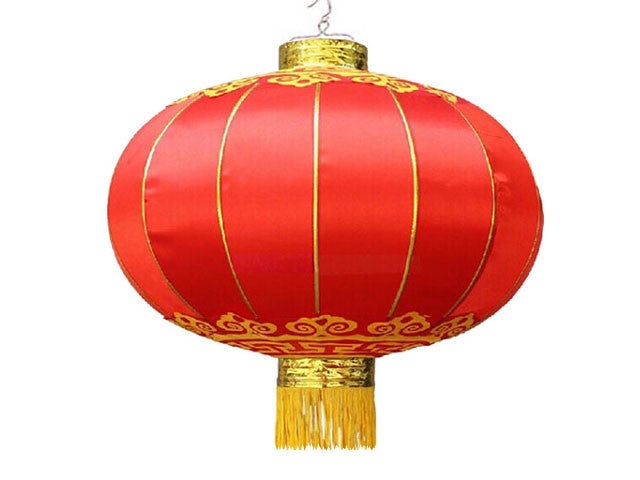 Traditional Chinese Red Satin Lantern