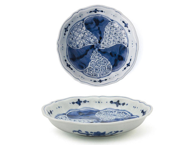Blue on White Design Ceramic Dessert Plate - 6.75"