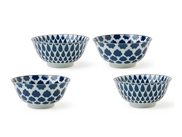 Blue on White Bowl Set