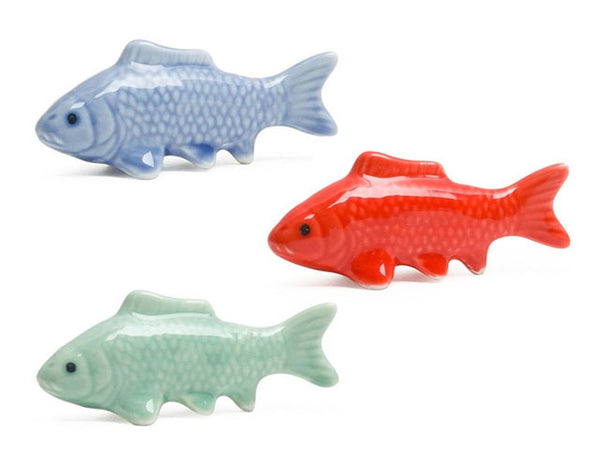 Carp Fish Design Porcelain Chopsticks Rest in 3 colors
