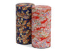 Two kimono printed tea canisters