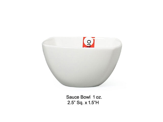 Omakase White Ceramic Sauce Bowl - Square