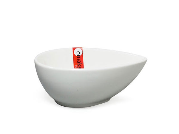 Omakase White Ceramic Sauce Bowl - Teardrop