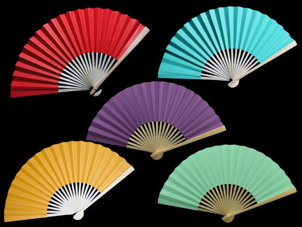 Pretty paper folding fans in variety of colors