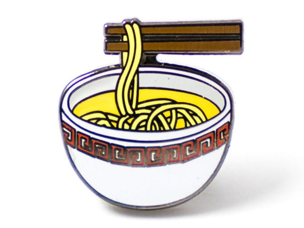 Pin of bowl of noodles with chopsticks