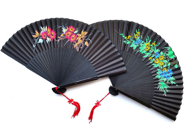 Painted Floral Wooden Hand Fan – Pearl River Mart