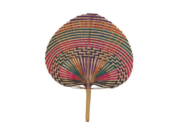 Multi colored braided bamboo fan